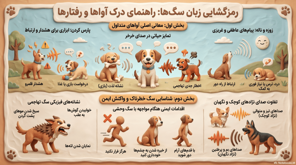 معنی انواع صدای سگ از پارس کردن تا زوزه کشیدن + دانلود فایل صوتی