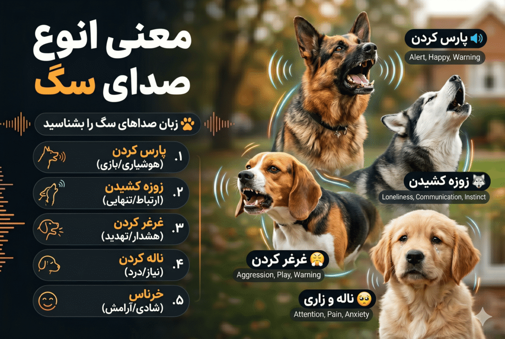 معنی انواع صدای سگ از پارس کردن تا زوزه کشیدن + دانلود فایل صوتی